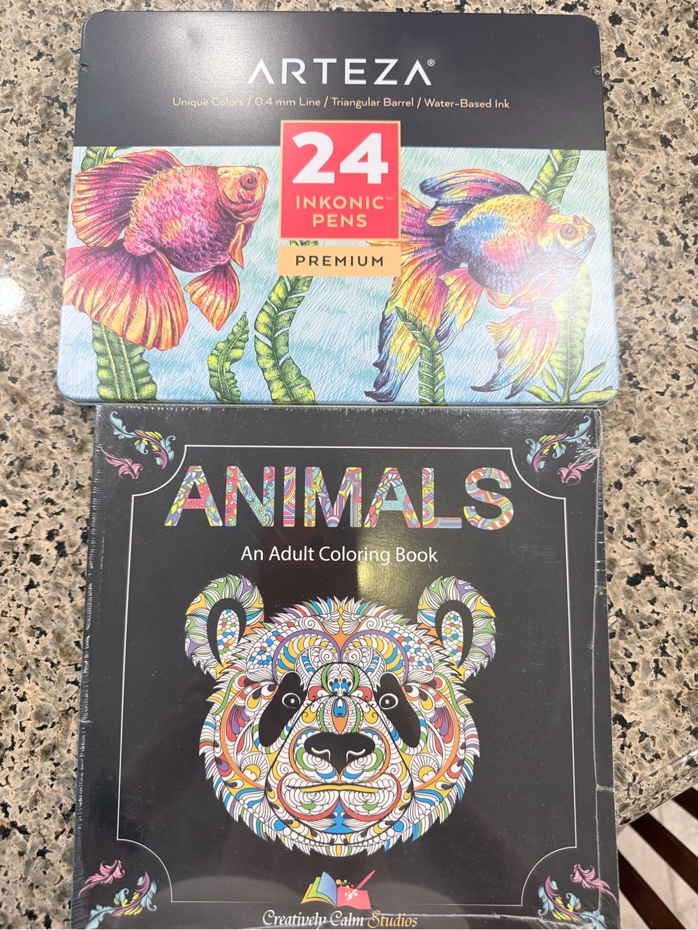 24 Inkonic Pens - Premium Color Set (Includes a set of 3 Adult Coloring Books)